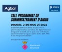 AVÍS DE TALL PROGRAMAT DEL SUBMINISTRAMENT D'AIGUA POTABLE PEL DIA 31 DE MAIG DE 2022 A PARTIR DE LES 22:00H AL TERME MUNICIPAL DE CREIXELL